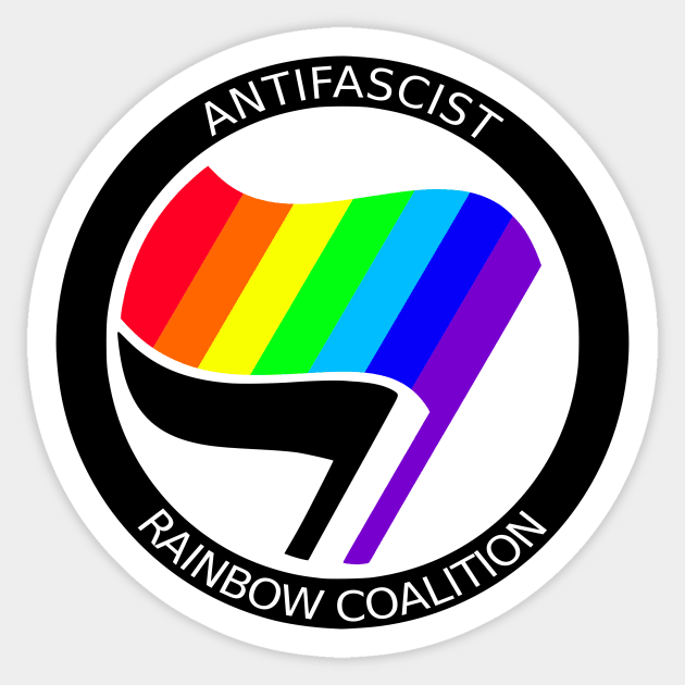 Antifascist Rainbow Coalition Sticker by WallHaxx